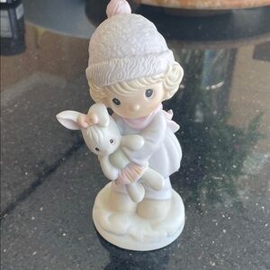Precious Moments Ceramic Figurine with White and Pink Accents